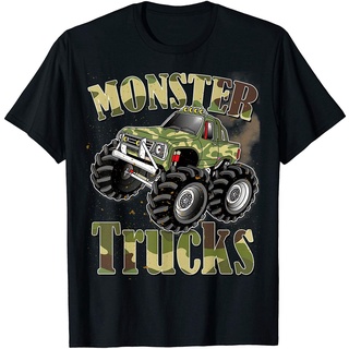 เสื้อยืด พิมพ์ลายพราง Monster Trucks ตลก ของขวัญวันเกิด