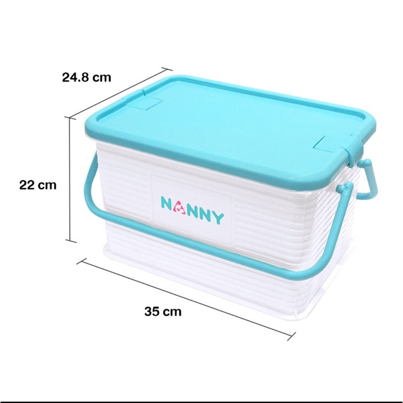 nanny-กล่องใส่ของ-กล่องเก็บของ-มีหูหิ้ว-ฝาล็อคได้-2-ด้าน