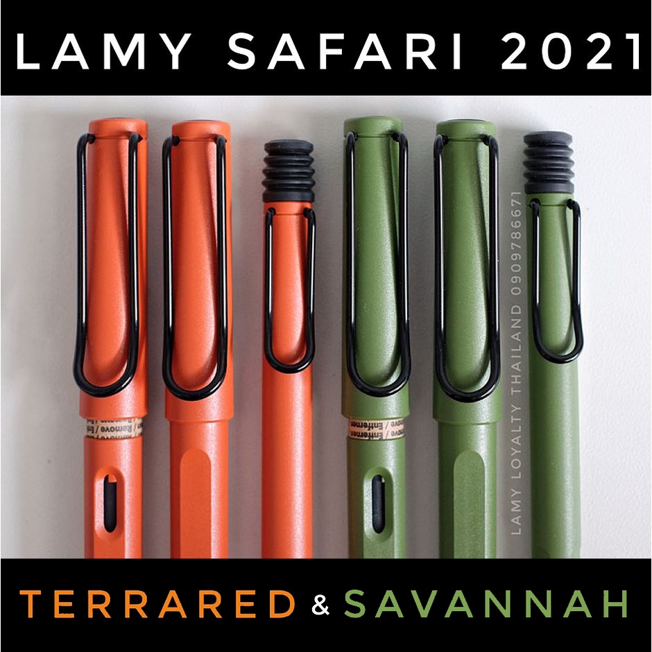 ราคาและรีวิว**สินค้าพร้อมส่งค่ะ**ระวังของปลอมจากจีนด้วยน้า** Lamy Savannah and Terra red 2021 ปากกา ลามี่ ซาฟารี สีเขียว สีส้ม