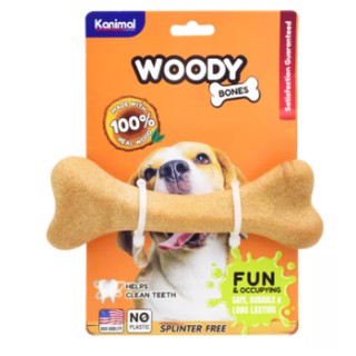 Kanimal Woody Bones ของเล่นสุนัข กระดูกไม้ธรรมชาติ 100% ไม่มีเซี่ยน ช่วยขัดฟัน สำหรับสุนัข ขนาด 15.5 x5.6 ซม