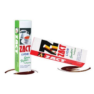 ยาสีฟัน แซคท์ ZACT (หลอดใหญ่) ขนาด160กรัม สูตรสำหรับผู้สูบบุหรี่ และ สูตรสำหรับผู้ดื่มชา,กาแฟ  ฟันขาวยิ้มสวย