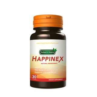 สินค้า Happinex แฮปไพเน็ก อาหารเสริมลดอาการ ซึมเศร้า วิตกกังวล เครียด นอนไม่หลับ ตื่นตระหนก แพนิค 30 Capsules
