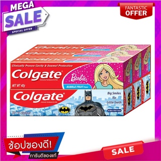 คอลเกต ยาสีฟันสำหรับเด็ก แบทแมน/บาร์บี้ คละแบบ 40 กรัม x 6 หลอด ผลิตภัณฑ์ดูแลช่องปากและฟัน Colgate Kids Toothpaste Barbi