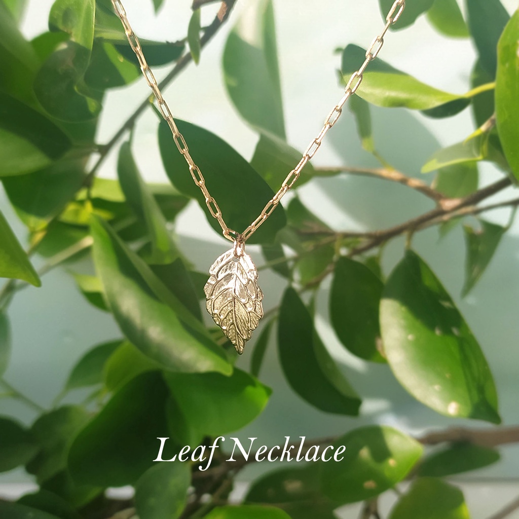ส่งฟรี-เหลือ-230-เก็บโค้ดหน้าร้าน-aztique-จี้-สร้อยคอ-ใบไม้จิ๋ว-leaf-necklace-pendant-jewelry-gifts-sa