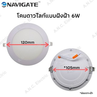 Navigate โคมดาวไลท์ 6W กลม แบบฝังฝ้าเพดาน (โคมพาแนล)