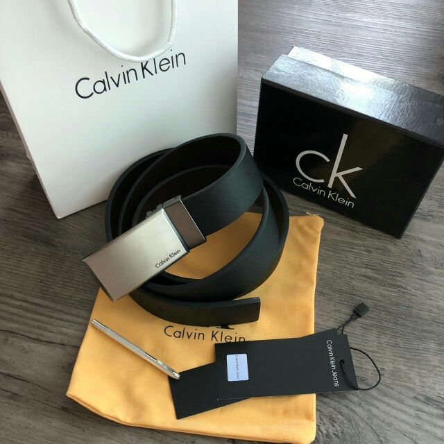 calvin-klein-belt-เข็มขัดหนัง-คาลวินไคลน์-หัวเข็มขัดเรียบ-calvinklein-สายหนัง-สีดำ