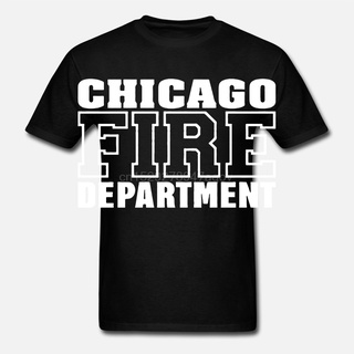 ใหม่ เสื้อยืดลําลอง สําหรับผู้ชาย แขนสั้น สีดํา พิมพ์ลาย Chicago Fire Department Khbjmi23Pbjnho99