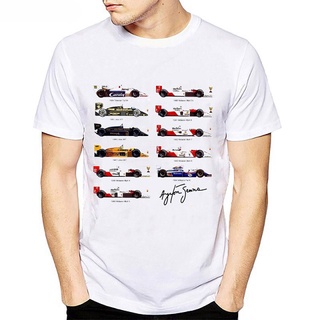 เสื้อยืดผ้าฝ้ายพิมพ์ลายGILDAN เสื้อยืด พิมพ์ลาย All Ayrton Senna Sennacars สีขาว สําหรับผู้ชาย