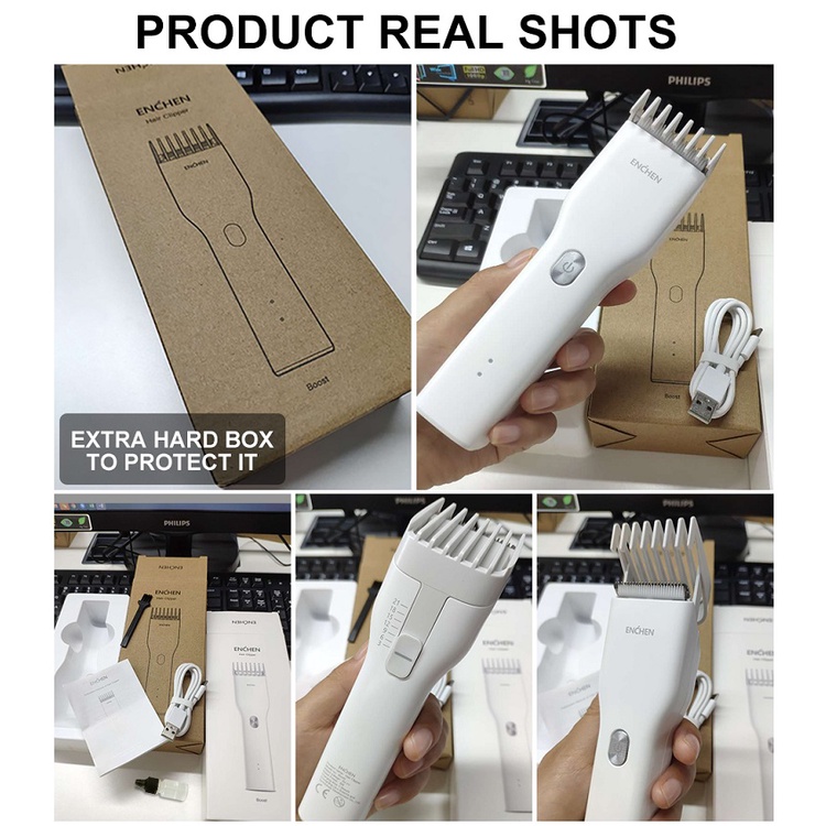 ภาพสินค้าEnchen Hair Clipper ปัตตาเลี่ยนไร้สาย USB Electric Hair Clipper ปัตตาเลี่ยนไร้สาย ใช้งานง่าย ปรับระดับได้ จากร้าน youpinthai บน Shopee ภาพที่ 6