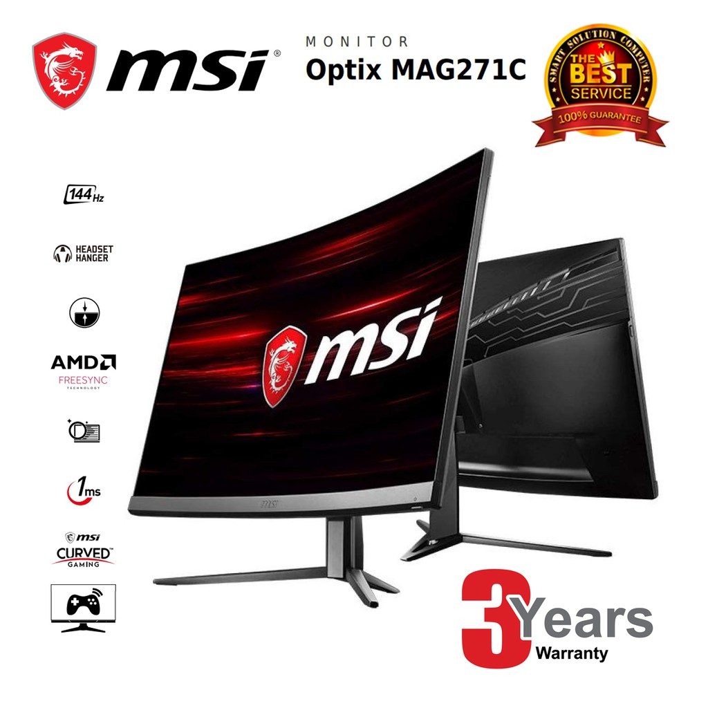 MSI Optix MAG271C 27'' 144hz Curved Gaming Monitor | Shopee Thailand