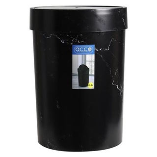 Dee-Double  ถังขยะกลมฝาสวิง MIDNIGHT 15.5 ลิตร หินอ่อนสีดำ ถังขยะภายใน ถังขยะในบ้านสวย ๆ ถังขยะกลม ถังขยะในครัว ถังขยะ