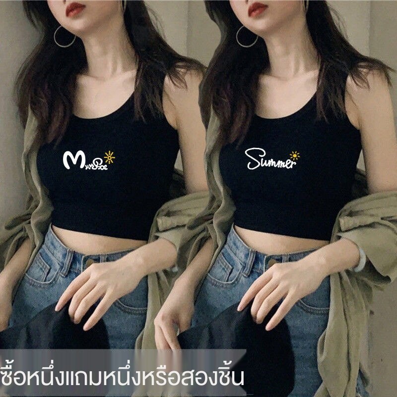 เสื้อผ้าผู้หญิง-เสื้อ-เสื้อกล้าม-สายเดี่ยว-พร้อมส่ง-หญิง-ชุด-เสื้อสายฝอ-wjljjn-eri-crop-shirt-เสื้อครอปเชิ้ต-ดีเทลน