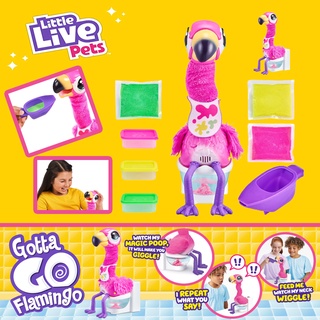 ฟลามิงโกฝึกขับถ่าย ชุดใหญ่ อาหาร+ที่ใส่ Little Live Pets Gotta Go Flamingo| Reusable Food ราคา 2490 บาท ok