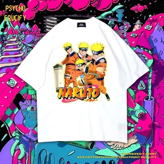 tshirtเสื้อยืดคอกลมฤดูร้อนเสื้อยืด ขนาดใหญ่ พิมพ์ลาย Psycho Crucify Uzumaki Naruto | สีขาว | เสื้อยืด ลายการ์ตูนนารูโตะ