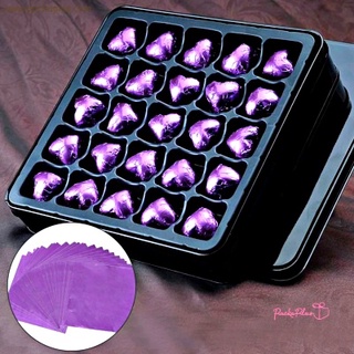 ฟอยล์ห่อช็อคโกแลต แผ่นอลูมิเนียมฟอยล์ DIY สีม่วง เงาวาว Purple Alumimium Foil Chocolate Wrapper มี 5 sizes