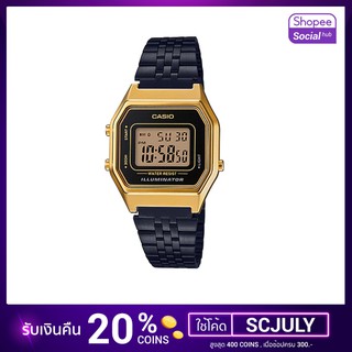 นาฬิกาข้อมือผู้หญิง Casio รุ่น LA680WEGB-1A สีดำทอง ของแท้ ประกัน CMG 1 ปี