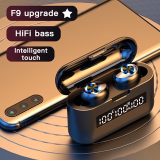 🎊TWS-F9🎊Wireless bluetooth 5.0 headset Earphone Earbud หูฟังบลูทูธ สเตอริโอ หูฟังเล่นเกมส์ แยกเสียงซ้ายขวา รุ่น F9
