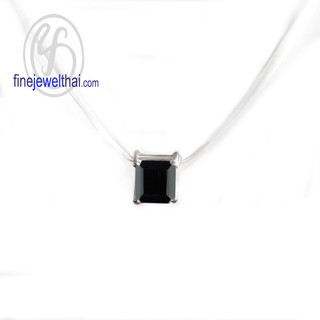 Finejewelthai-จี้นิล-นิล-จี้พลอย-พลอยประจำเดือนเกิด-Black-Spinel-Silver-Pendant-Birthstone-P1088on00 (ราคาต่อชิ้น)