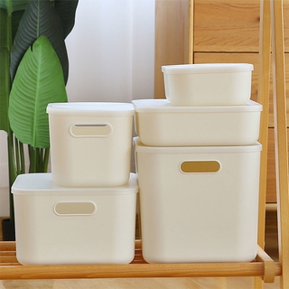 [Muji Style Simple Storage] ตะกร้าพลาสติก สําหรับใส่เครื่องสําอาง ขนมขบเคี้ยว ใช้ในครัวเรือน ห้องน้ํา