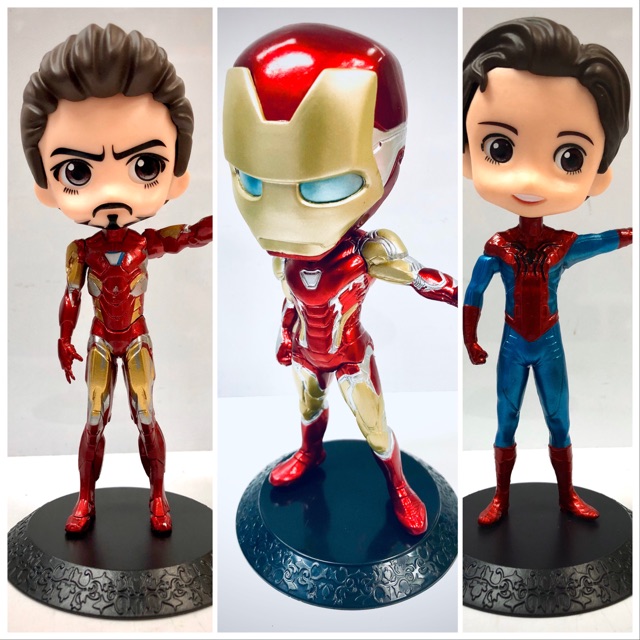 โมเดล-super-hero-q-posket-ironman-tony-stark-spiderman-ของตกแต่ง-ของเล่นสะสม