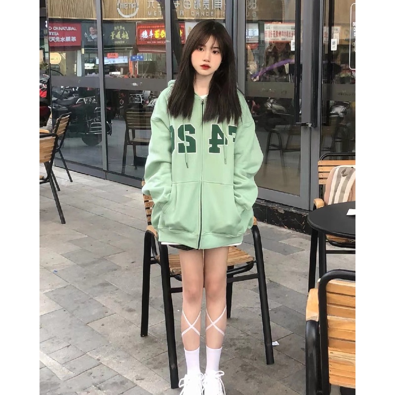 fashiongirl1688-ใหม่-ใหม่-เสื้อแขนยาวมีฮู้ด-เสื้อกางหนาวมีฮู้ด-ผ้าฝ้ายผ้านุ่มใส่สบายสไตส์เกาหลี-ผ้านุ่มสตรีเก๋ๆน่ารักๆ