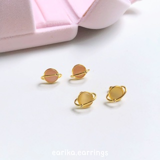 earika.earrings - moonstone saturn piercing จิวหูเงินแท้จี้ดาวเสาร์ (ราคาต่อชิ้น) (มีให้เลือก 2 สี) เหมาะสำหรับคนแพ้ง่าย