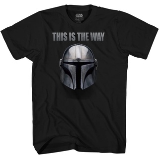สุดยอดไฟ เสื้อยืดลำลอง Star Wars The Mandalorian This Is The Way T-Shirt Round neck T-shirt คนดัง