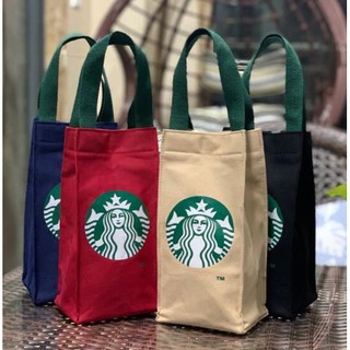 ภาพหน้าปกสินค้าพร้อมส่ง(รุ่นหนา) ถุงผ้า ถุงหิ้ว Starbucks ใส่แก้ว ใส่ของทั่วไป ที่เกี่ยวข้อง