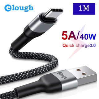 Elough 5 A สายเคเบิ้ล Usb Type C 1 เมตรสําหรับ Huawei ซัมซุง