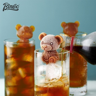 Bincoo ถาดแม่พิมพ์ซิลิโคน รูปหมีน่ารัก แบบสร้างสรรค์ สําหรับทําน้ําแข็ง กาแฟ