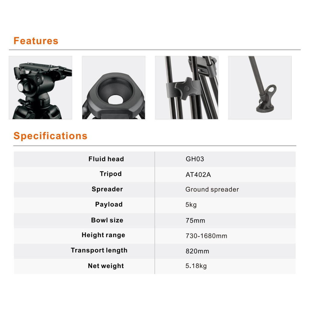 ส่งฟรี-ขาตั้งกล้อง-e-image-eg03ab-with-ground-spreader