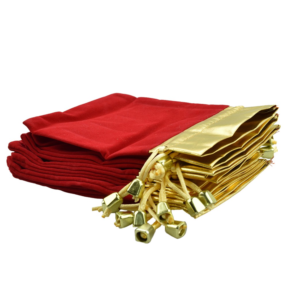 ภาพสินค้า2021 ใหม่ ถุงรูด ผ้ากํามะหยี่สีแดง แต่งขอบทอง 50 ใบ จากร้าน 1501537907400.th บน Shopee ภาพที่ 7