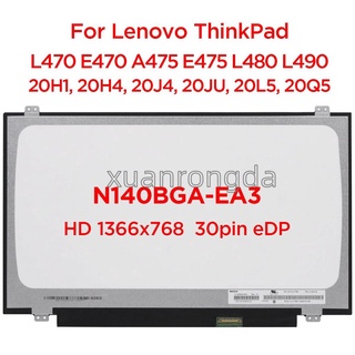 หน้าจอ LCD 14.0 สําหรับแล็ปท็อป N140BGA-EA3 B140XTN03.3 B140XTN02.E B140XTN02.A N140BGE-E33 LTN140AT31 eDP สําหรับ Lenovo ThinkPad L470 E470 A475 E475 L480 L490 HD1366x768 30pin