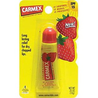 ❤️ไม่แท้คืนเงิน❤️ Carmex Moisturizer Lip Blam Sunscreen SPF 15 #Strawberry ลิปบาล์มแบบหลอดบีบ เนื้อเจลใสกลิ่นสตอเบอรี่