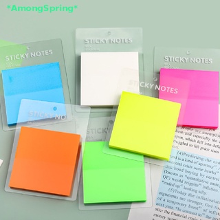 Amongspring&gt; ใหม่ กระดาษโน้ต แบบใส กันน้ํา หลากสีสัน 50 แผ่น