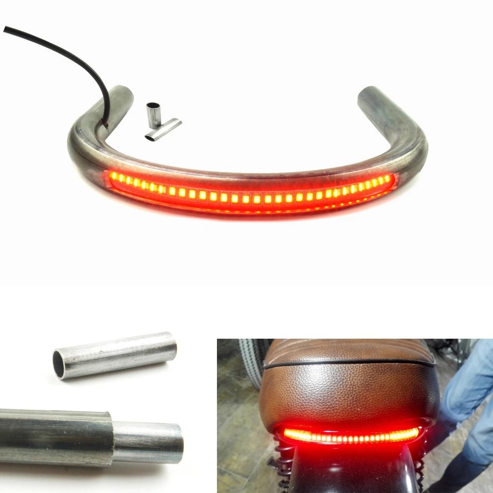ดัดแปลง Cafe Racer Universal Seat Frame Hoop Brat Loop พร้อม Led เบรค ...