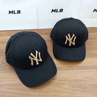 หมวก MLB สีดำ โลโก้ ny สีทอง ⚫🟡