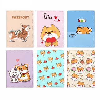 เคสใส่หนังสือเดินทาง เอกสาร PU ลายสุนัขคอร์กี้น่ารัก HZ-63