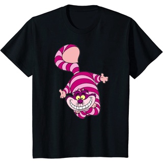 เสื้อยืดคอกลม แขนสั้น ผ้าฝ้ายแท้ พิมพ์ลายการ์ตูนอนิเมะภาพยนตร์ Alice in Wonderland Alice in Wonderland Cheshire Cat สําห