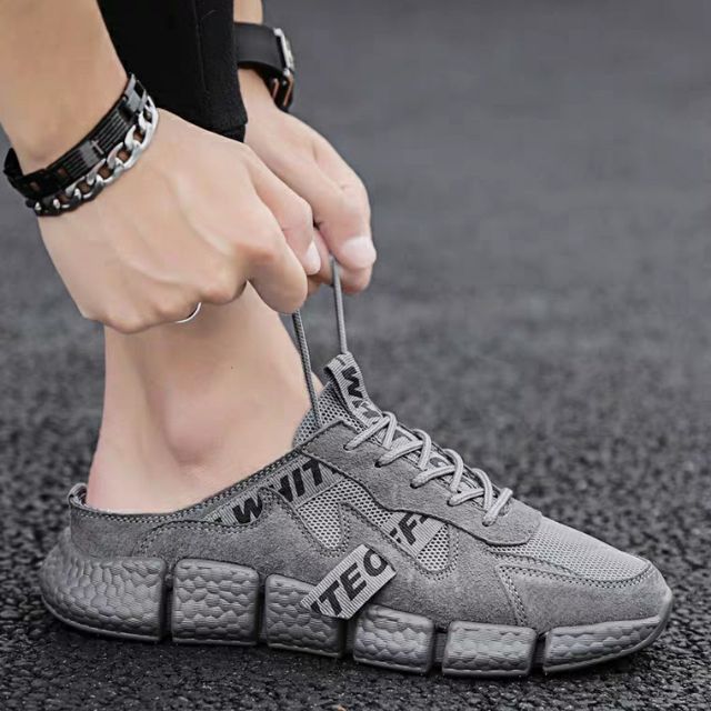 พร้อมส่ง-size42-รองเท้าผ้าใบเปิดส้นผู้ชาย-รองเท้าเปิดส้น