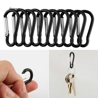 สินค้า PTSM_10 Pcs Black Carabiner Camp Clip Hook for Outdoor Hiking Climbing Traveling