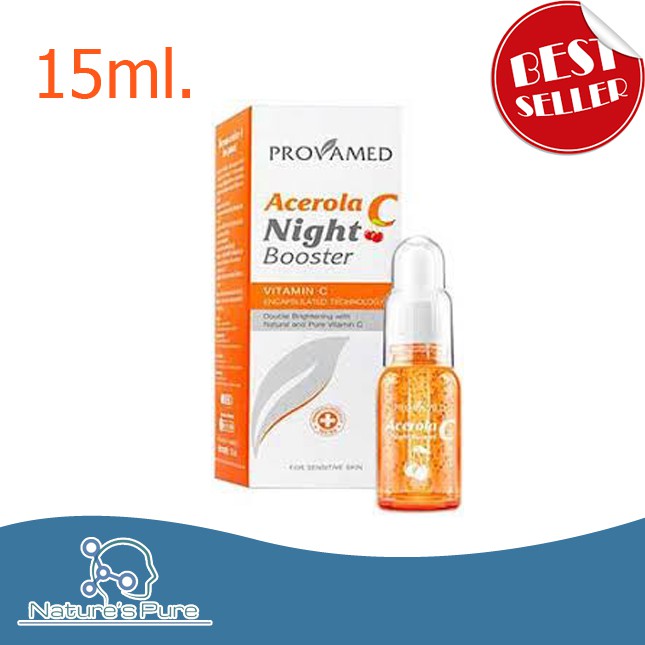 provamed-acerola-c-night-booster-15ml-โปรวาเมด-เซรั่มบำรุงผิวเข้มข้น-เพื่อผิวแลดูกระจ่างใส-ด้วยนวัตกรรม-vitamin-c
