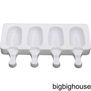 [Biho] Ice Cream Mold Non-toxic Silicone Ice Stick Mould Popsicle Home Making Tools 10pcs Wooden Rod