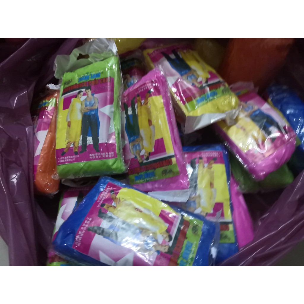 เสื้อกันฝนพลาสติกใส-หลายสี-พร้อมส่ง