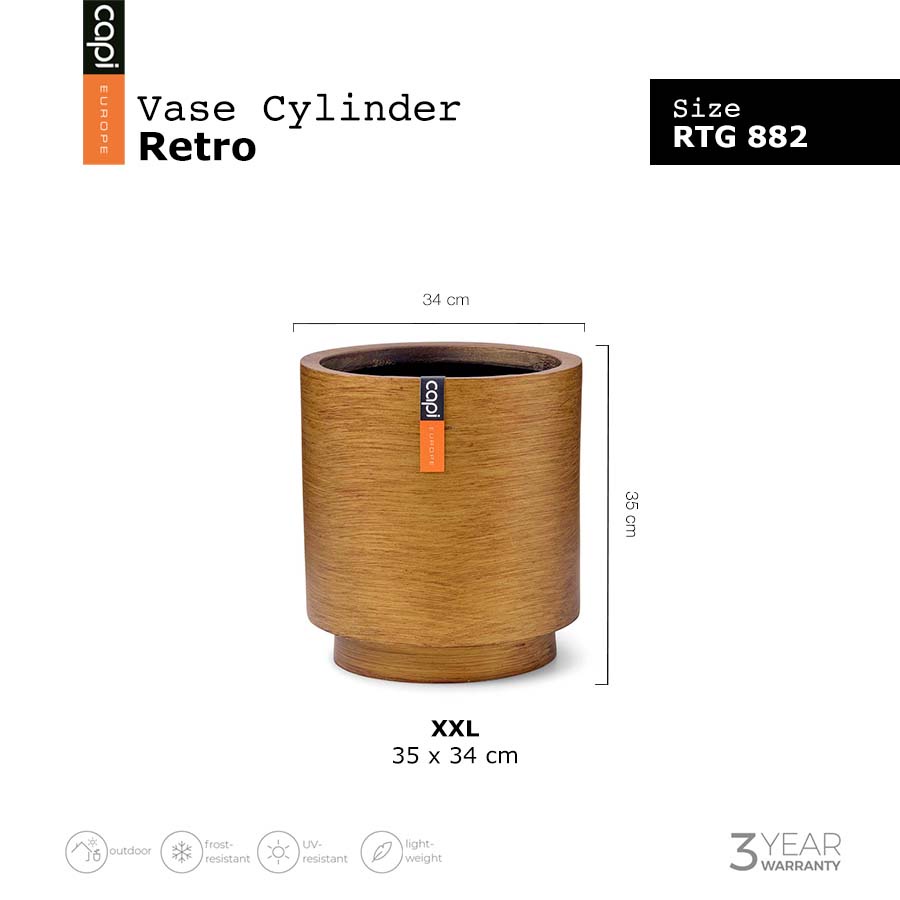 rtg-882-vase-cylinder-retro-gold-size-d-34-x-h-35-cm-กระถางต้นไม้-modern-แบรนด์-capi-europe