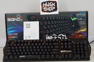 ภาพขนาดย่อของภาพหน้าปกสินค้าคีบอร์ดเกมมิ่ง RGB SIGNO KB-738 Mechanical Keyboard Blue Switch / Red Switch (Infesta) ประกัน 1ปี จากร้าน huskshop บน Shopee ภาพที่ 1
