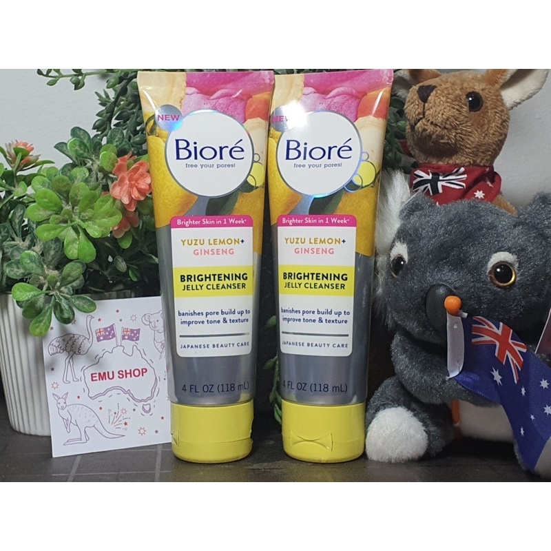 Biore Brightening Jelly Cleanser, Yuzu Lemon + Ginseng เจลล้างหน้า ลด