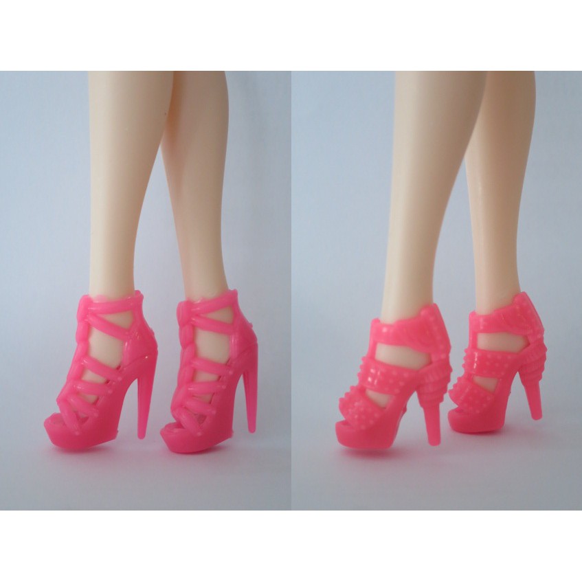 รองเท้าตุ๊กตา-30cm-7-คู่-ผ้าใบ-sneaker-ส้นสูง-high-heel-สำหรับบาร์บี้