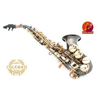 แซกโซโฟน Saxophone Curved Soprano Coleman CL-338S Black Nickel Gold Bell