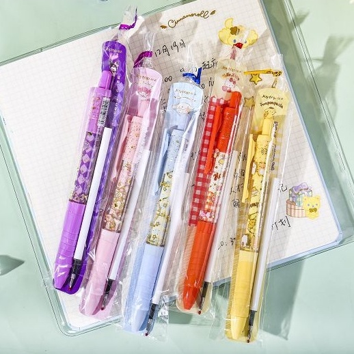 ปากกาหมุน-sanrio-พร้อมชุดไม้บรรทัด-ปากกาเจล-hello-kitty-ปากกาลูกลื่น-cinnamoroll-ชุดปากกา-kuromi-ปากกา-melody-ของฉันของขวัญเครื่องเขียน